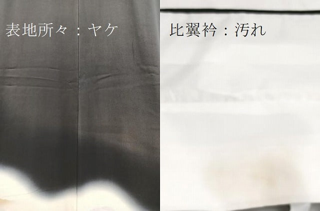 平和屋着物■豪華黒留袖　飛鶴風景文　金彩　正絹　逸品　BAAY5886yc