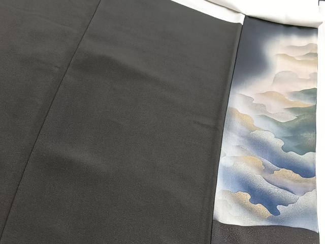 平和屋着物■豪華黒留袖　飛鶴風景文　金彩　正絹　逸品　BAAY5886yc