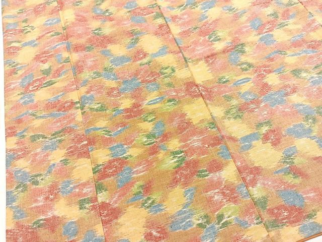 平和屋着物■上質な紬　草花文　正絹　逸品　BAAY5892yc
