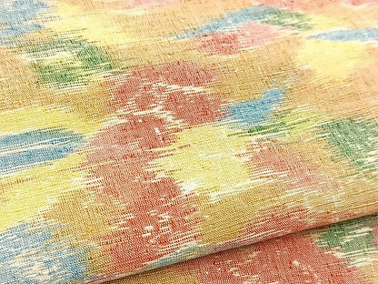 平和屋着物■上質な紬　草花文　正絹　逸品　BAAY5892yc