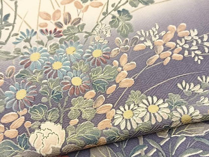 平和屋着物●訪問着　草花文　暈し染め　正絹　逸品　BAAY5898yc