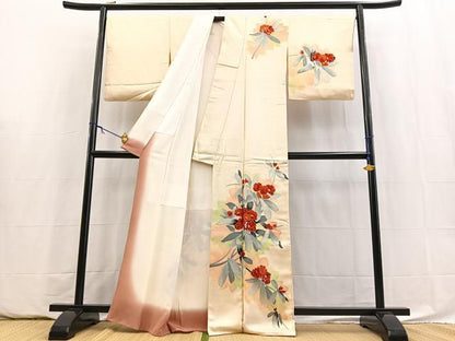 平和屋着物■訪問着　草花文　金彩　正絹　逸品　BAAY5900yc