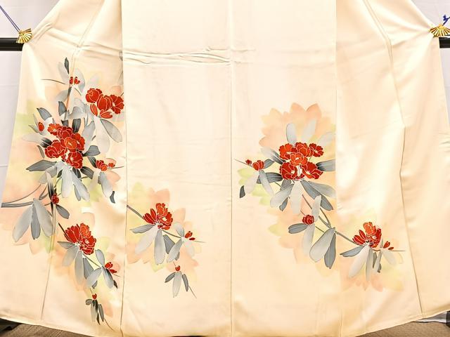 平和屋着物■訪問着　草花文　金彩　正絹　逸品　BAAY5900yc