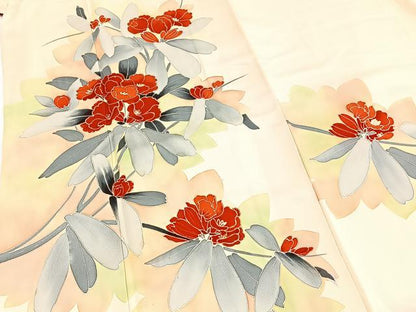 平和屋着物■訪問着　草花文　金彩　正絹　逸品　BAAY5900yc