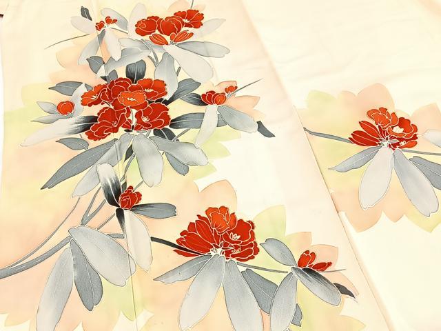 平和屋着物■訪問着　草花文　金彩　正絹　逸品　BAAY5900yc