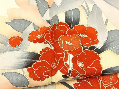 平和屋着物■訪問着　草花文　金彩　正絹　逸品　BAAY5900yc