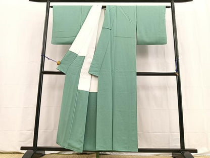 平和屋着物■上質な色無地　青磁色　正絹　逸品　BAAY5904yc
