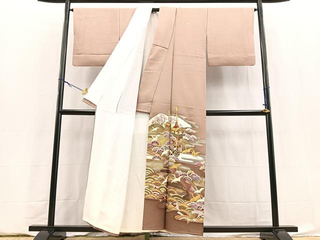 平和屋着物■豪華色留袖　飛鶴祇園祭文　暈し染め　金銀彩　正絹　逸品　BAAY5906yc