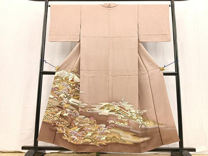 平和屋着物■豪華色留袖　飛鶴祇園祭文　暈し染め　金銀彩　正絹　逸品　BAAY5906yc