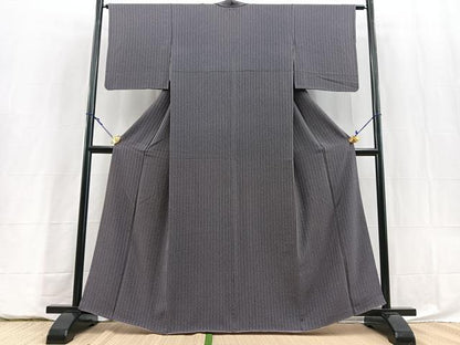 平和屋着物■上質な小紋　雨縞　正絹　逸品　BAAY5908yc