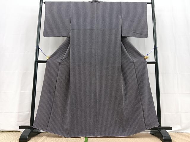 平和屋着物■上質な小紋　雨縞　正絹　逸品　BAAY5908yc