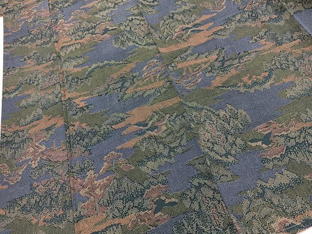 平和屋着物■本場染大島紬　風景樹林文　正絹　逸品　BAAY5910yc