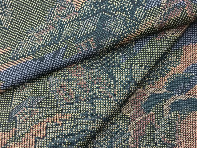 平和屋着物■本場染大島紬　風景樹林文　正絹　逸品　BAAY5910yc