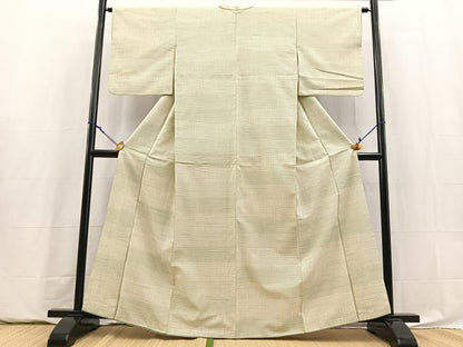 平和屋着物■上質な紬　幾何学文様　正絹　逸品　BAAY5912yc