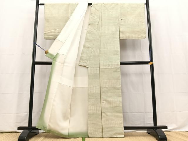 平和屋着物■上質な紬　幾何学文様　正絹　逸品　BAAY5912yc