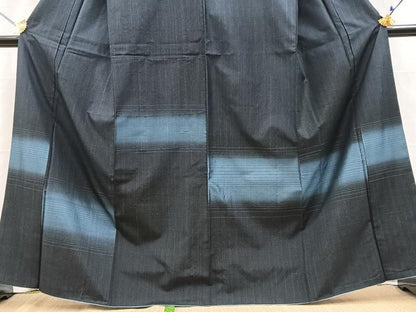 平和屋着物■訪問着　紬地　横段文　正絹　逸品　BAAY5915yc