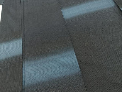 平和屋着物■訪問着　紬地　横段文　正絹　逸品　BAAY5915yc