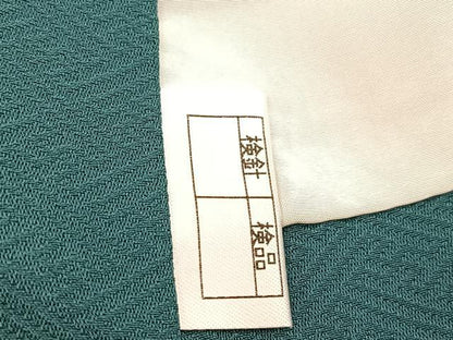 平和屋着物■上質な色無地　風景地紋　高麗納戸色　正絹　逸品　BAAY5919yc