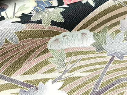 平和屋着物●豪華黒留袖　友禅　作家物　立波花文　正絹　逸品　BAAY5921yc