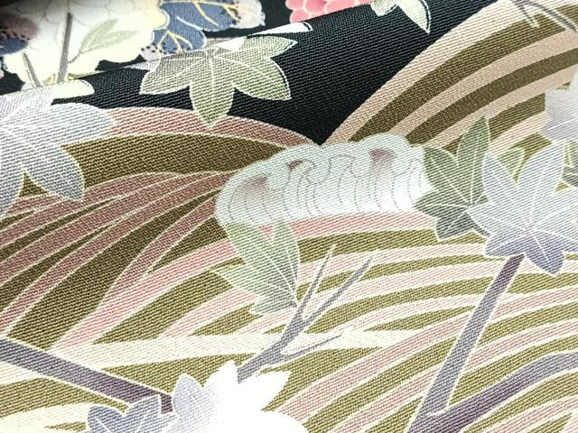 平和屋着物●豪華黒留袖　友禅　作家物　立波花文　正絹　逸品　BAAY5921yc