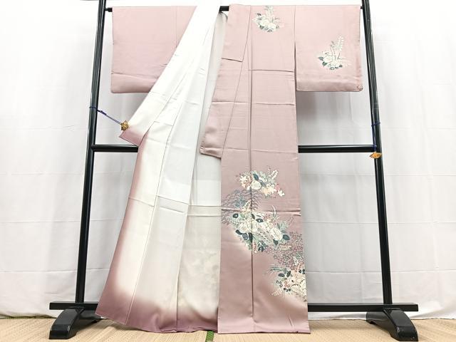 平和屋着物■訪問着　草花文　暈し染め　正絹　逸品　BAAY5923yc