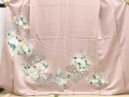 平和屋着物■訪問着　草花文　暈し染め　正絹　逸品　BAAY5923yc