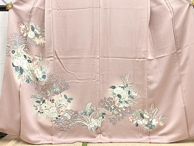 平和屋着物■訪問着　草花文　暈し染め　正絹　逸品　BAAY5923yc