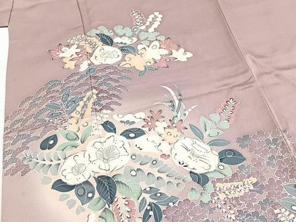 平和屋着物■訪問着　草花文　暈し染め　正絹　逸品　BAAY5923yc