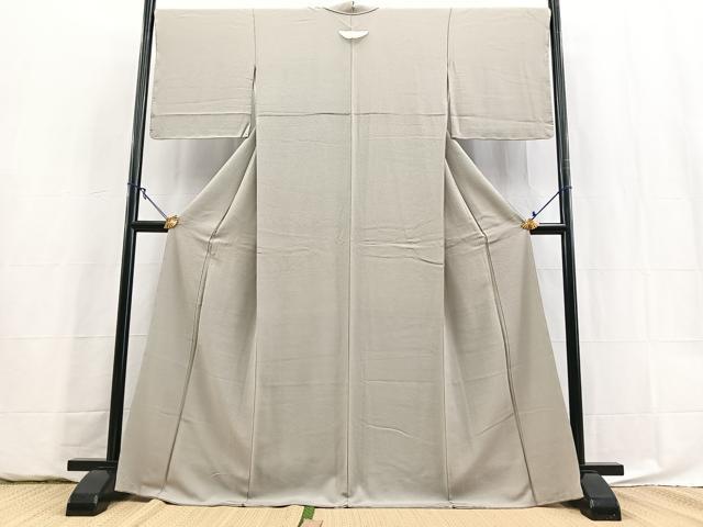 平和屋着物■上質な色無地　薄梅鼠色　正絹　逸品　BAAY5927yc