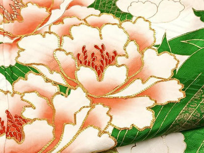 平和屋着物■豪華振袖　駒刺繍　草花文　金彩　正絹　逸品　BAAY5928yc