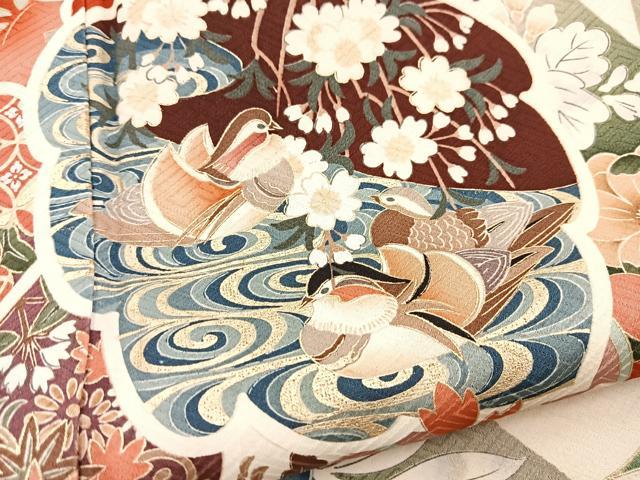平和屋着物■豪華振袖　動物花文　金彩　正絹　逸品　BAAY5929yc