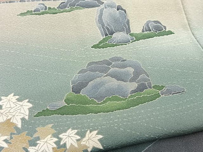 平和屋着物●十日町友禅作家　阿部佳雪　黒留袖　竜安寺　正絹　逸品　BAAY5932yc