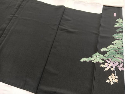 平和屋着物●十日町友禅作家　阿部佳雪　黒留袖　竜安寺　正絹　逸品　BAAY5932yc