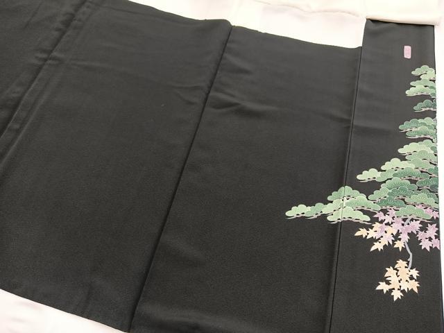 平和屋着物●十日町友禅作家　阿部佳雪　黒留袖　竜安寺　正絹　逸品　BAAY5932yc