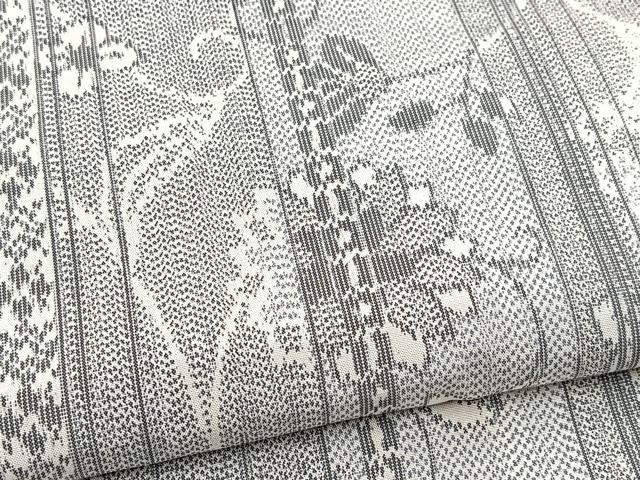 平和屋着物■上質な紬　更紗花文　正絹　逸品　未使用　BAAY5933yc