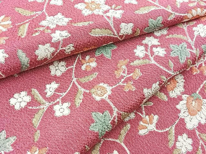 平和屋着物■上質な小紋　更紗花文　鬼しぼ縮緬　正絹　逸品　BAAY5937yc
