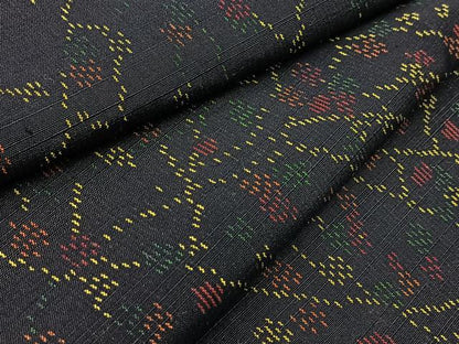 平和屋着物■上質な紬　草花文　正絹　逸品　BAAY5938yc