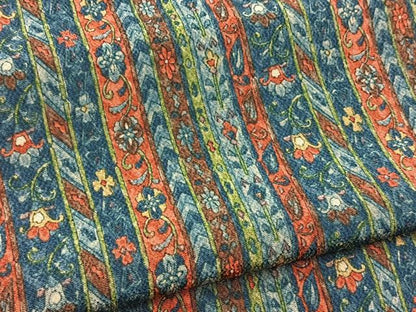 平和屋着物■上質な小紋　更紗間道　鬼しぼ縮緬　正絹　逸品　BAAY5948yc