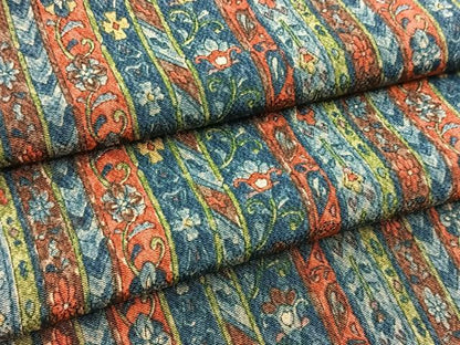 平和屋着物■上質な小紋　更紗間道　鬼しぼ縮緬　正絹　逸品　BAAY5948yc