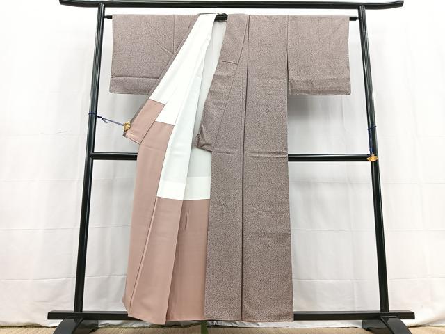 平和屋着物■上質な小紋　花唐草文　正絹　逸品　BAAY5949yc