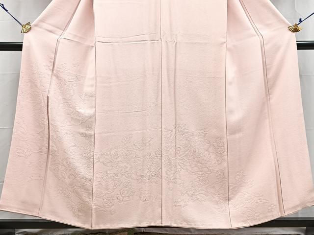平和屋着物▼無地絵羽訪問着　辻が花地紋　薄桃色　正絹　逸品　BAAY5950yc