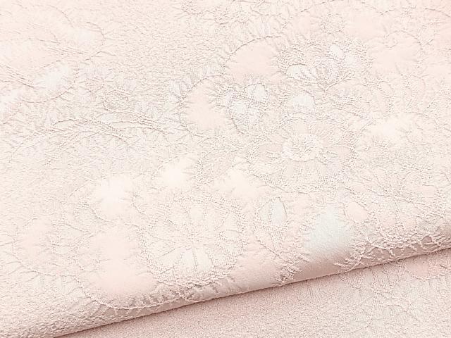 平和屋着物▼無地絵羽訪問着　辻が花地紋　薄桃色　正絹　逸品　BAAY5950yc