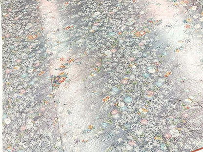 平和屋着物■上質な小紋　絞り　地紙花蝶文　暈し染め　金彩　正絹　逸品　BAAY5951yc