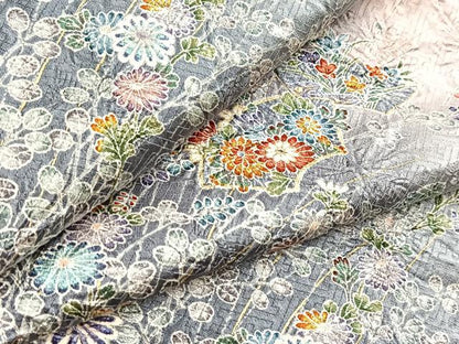平和屋着物■上質な小紋　絞り　地紙花蝶文　暈し染め　金彩　正絹　逸品　BAAY5951yc