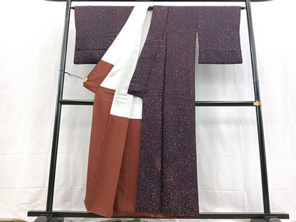 平和屋着物■上質な小紋　霞文　正絹　逸品　BAAY5953yc