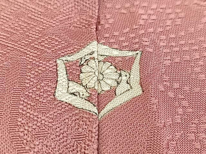 平和屋着物■上質な色無地　作家物　草葉地紋　長春色　正絹　逸品　BAAY5955yc