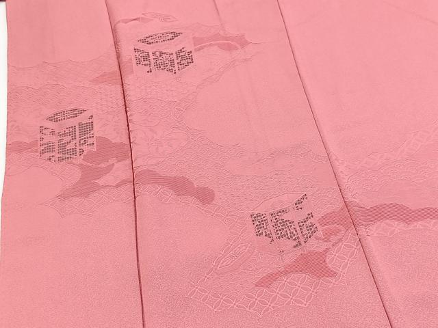 平和屋着物■豪華色留袖　貝桶花文　桃色　正絹　逸品　BAAY5960yc