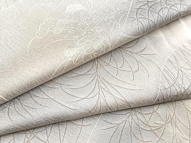平和屋着物■上質な小紋　切嵌秋草文　暈し染め　正絹　逸品　BAAY5961yc