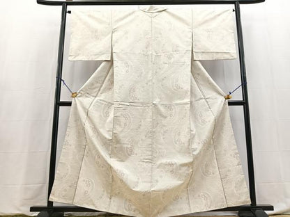 平和屋着物●本場大島紬　白大島　流水花文　やまと誂製　正絹　逸品　BAAY5967yc