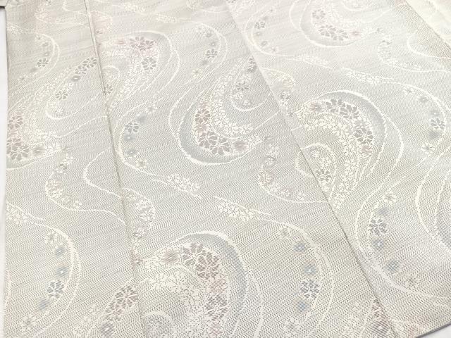 平和屋着物●本場大島紬　白大島　流水花文　やまと誂製　正絹　逸品　BAAY5967yc
